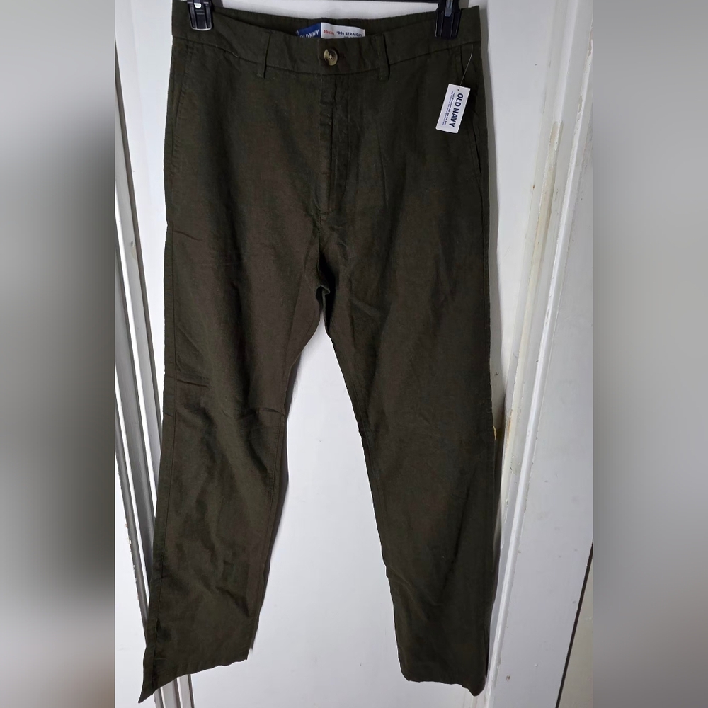 Old Navy 90's Straight Linen Blend. 34×30 NWT